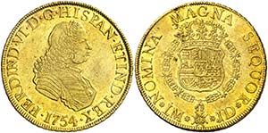 1754. Fernando VI. Lima. JD. 8 escudos. (AC. ... 