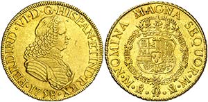 1758. Fernando VI. México. MM. 8 escudos. ... 