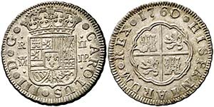 1760. Carlos III. Madrid. JP. 2 reales. (AC. ... 