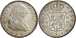 1788/2. Carlos III. Madrid. M. 8 reales. ... 