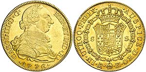 1776. Carlos III. Madrid. PJ. 8 escudos. ... 