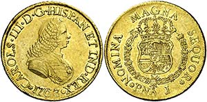 1763/2. Carlos III. Popayán. J. 8 escudos. ... 
