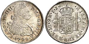 1792. Carlos IV. Lima. IJ. 2 reales. (AC. ... 