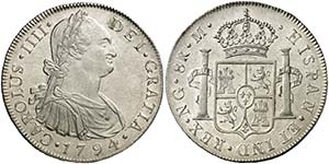 1794. Carlos IV. Guatemala. M. 8 reales. ... 