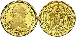 1789. Carlos IV. Popayán. SF. 2 escudos. ... 