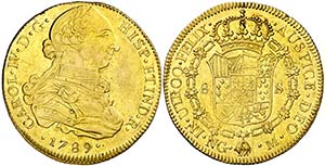 1789. Carlos IV. Guatemala. M. 8 escudos. ... 