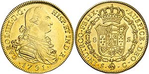 1791. Carlos IV. Sevilla. C. 8 escudos. (AC. ... 