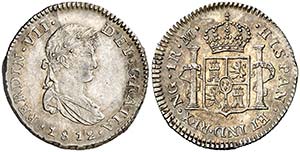 1812. Fernando VII. Guatemala. M. 1 real. ... 