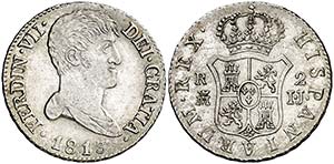 1813. Fernando VII. Madrid. IJ. 2 reales. ... 