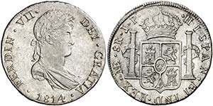 1814. Fernando VII. Lima. JP. 8 reales. (AC. ... 
