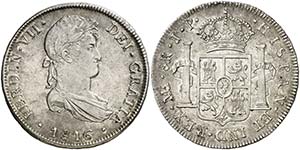 1816. Fernando VII. Lima. JP. 8 reales. (AC. ... 