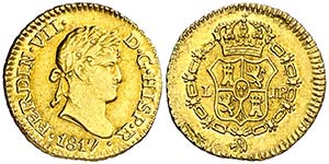 1817. Fernando VII. Lima. JP. 1/2 escudo. ... 