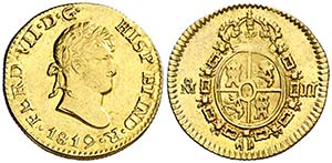 1819. Fernando VII. México. JJ. 1/2 escudo. ... 