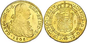 1808. Fernando VII. Popayán. JF. 8 escudos. ... 