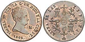 1846. Isabel II. Segovia. 4 maravedís. (AC. ... 