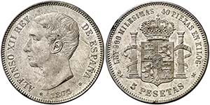 1875*1875. Alfonso XII. DEM. 5 pesetas. (AC. ... 