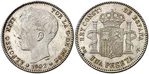 1902*1902. Alfonso XIII. SMV. 1 peseta. (AC. ... 