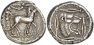 (476-466 a.C.). Sicilia. Leontini. ... 