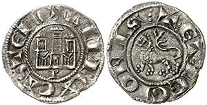 Alfonso X (1252-1284). Burgos. Dinero. (AB. ... 