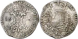1636. Felipe IV. Brujas. 1 patagón. (Vti. ... 