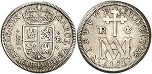 1687. Carlos II. Segovia. BR. 4 reales. ... 