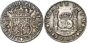 1747. Felipe V. México. MF. 8 reales. (AC. ... 