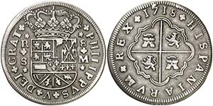 1718. Felipe V. Sevilla. M. 8 reales. (AC. ... 