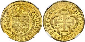 1723. Felipe V. Sevilla. J. 8 escudos. (AC. ... 