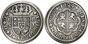 1724. Luis I. Sevilla. J. 2 reales. (AC. ... 