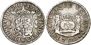 1750. Fernando VI. México. MF. 4 reales. ... 