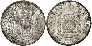 1753. Fernando VI. México. MF. 8 reales. ... 