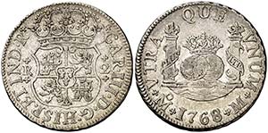 1768. Carlos III. México. M. 2 reales. (AC. ... 