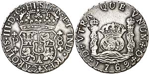 1769. Carlos III. Guatemala. P. 8 reales. ... 