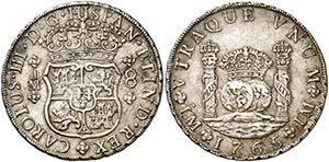 1765. Carlos III. Lima. JM. 8 reales. (AC. ... 
