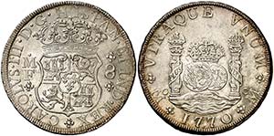 1770. Carlos III. México. MF. 8 reales. ... 