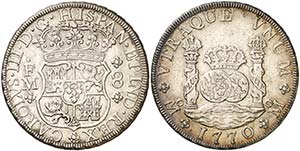 1770. Carlos III. México. FM. 8 reales. ... 