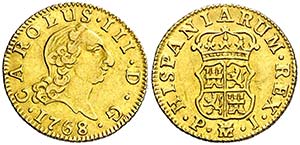 1768. Carlos III. Madrid. PJ. 1/2 escudo. ... 