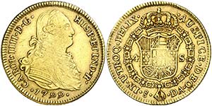 1799. Carlos IV. Santiago. DA. 4 escudos. ... 