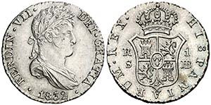 1832. Fernando VII. Sevilla. JB. 1 real. ... 
