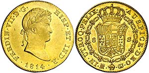 1814. Fernando VII. Madrid. GJ. 8 escudos. ... 