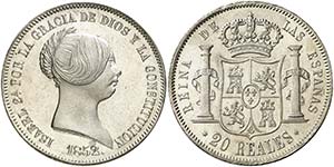 1852. Isabel II. Madrid. 20 reales. (AC. ... 