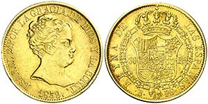 1839. Isabel II. Barcelona. PS. 80 reales. ... 