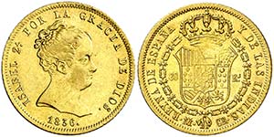 1836. Isabel II. Madrid. CR. 80 reales. (AC. ... 