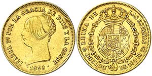 1850. Isabel II. Madrid. CL. Doblón de 100 ... 