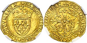 s/d. Francia. Carlos VI (1380-1422). 1 écu ... 