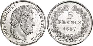 1837. Francia. Luis Felipe I. W (Lille). 5 ... 