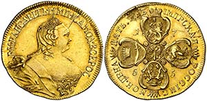 1755. Rusia. Isabel. 5 rublos. (Fr. 124) ... 