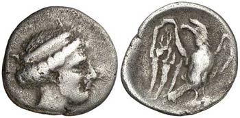 (328-320 a.C.). Elis. Olimpia. Hemidracma. ... 