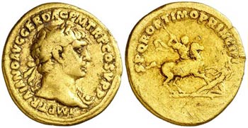 (107 d.C.). Trajano. Áureo. (Spink 3105) ... 