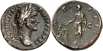 (147-148 d.C.). Antonino pío. Sestercio. ... 